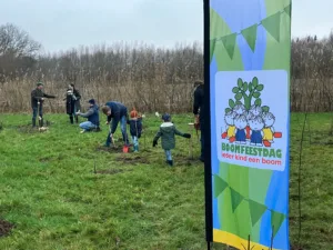 Beachflag in het veld
